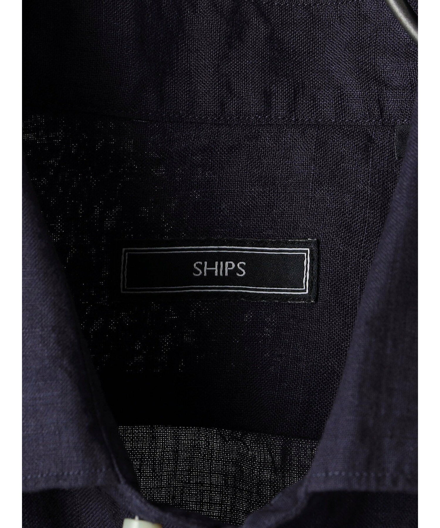 SHIPS: ウォッシュド リネン ワイドカラー 無地 シャツ